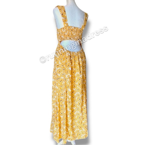 NWOT Free People Rosalee Midi In Yellow Sunflower Print Size Small - Picture 8 of 12